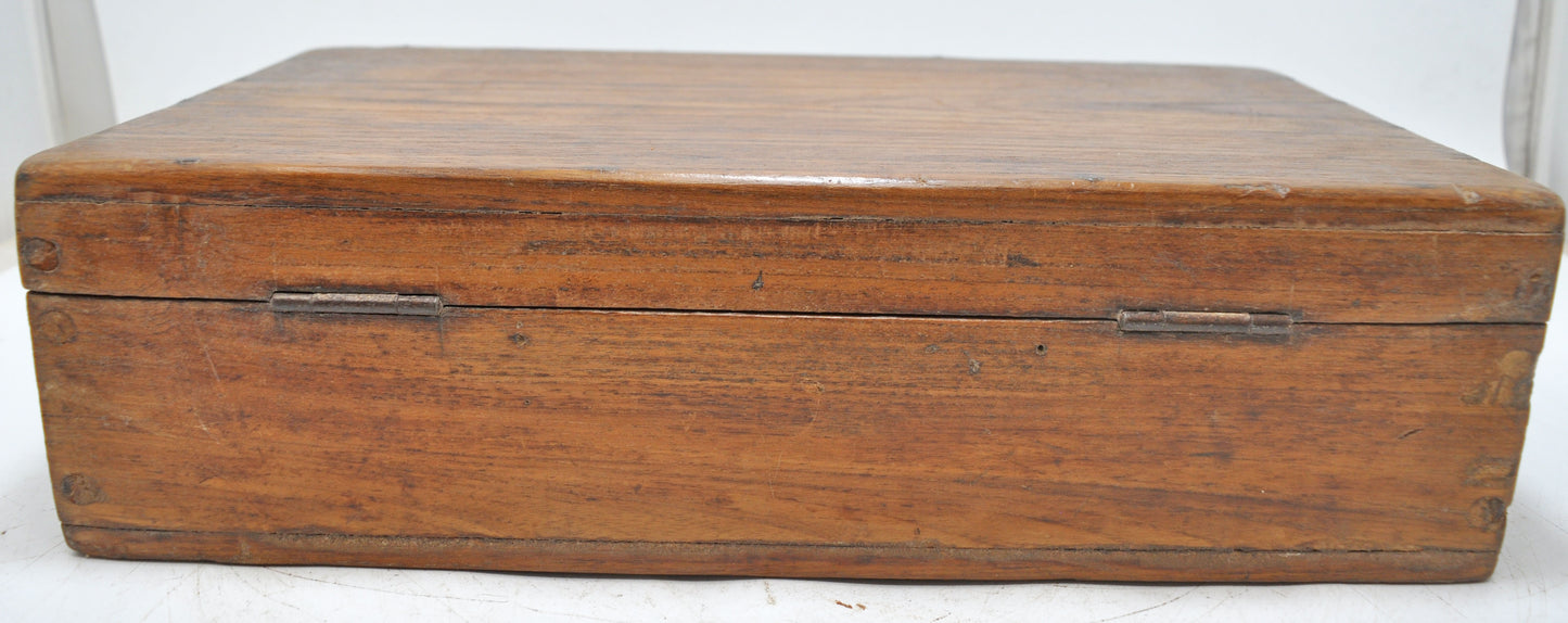 Antique Wooden Large Kitchenware Spice Box Original Old Hand Crafted