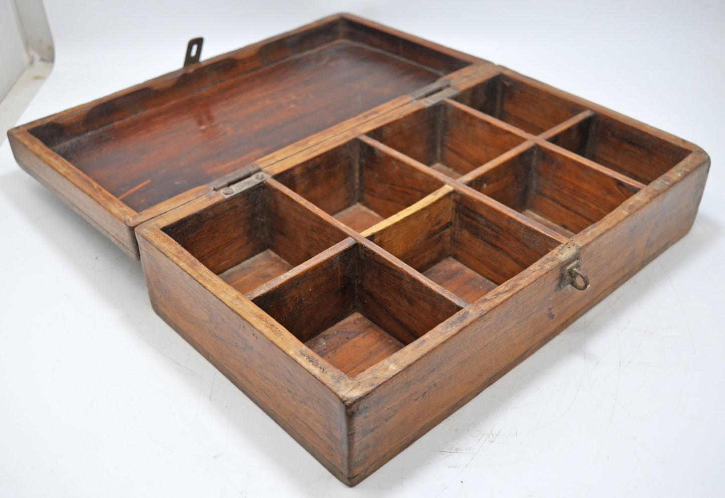 Antique Wooden Large Kitchenware Spice Box Original Old Hand Crafted