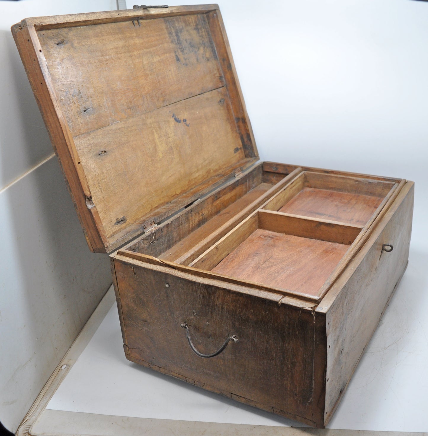 Antique Wooden Shopkeepers' Cash Money Box Original Old Hand Craftedc