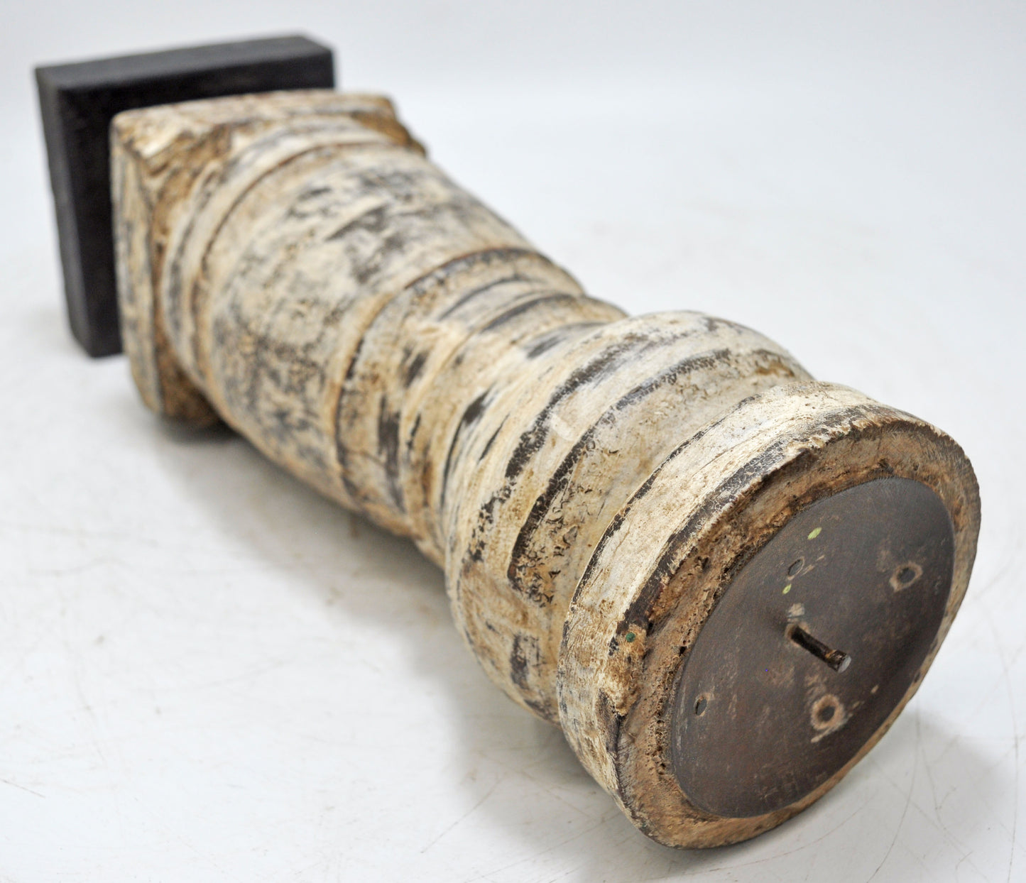 Antique Wooden Paga Leg Candle Holder Original Old Hand Crafted