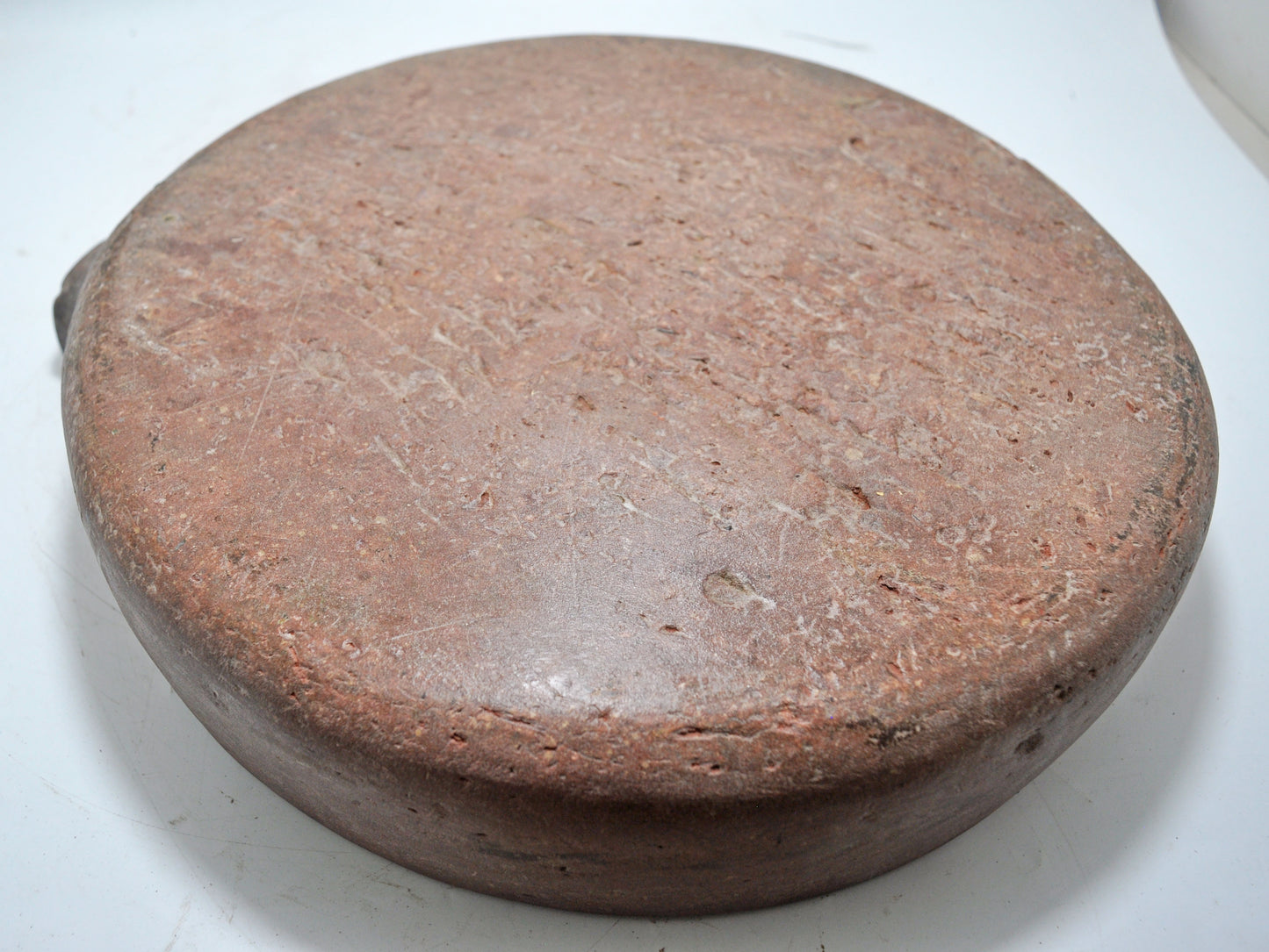 Antique Sand Stone Round Animals' Water Drinking Bowl Original Old Hand Carved