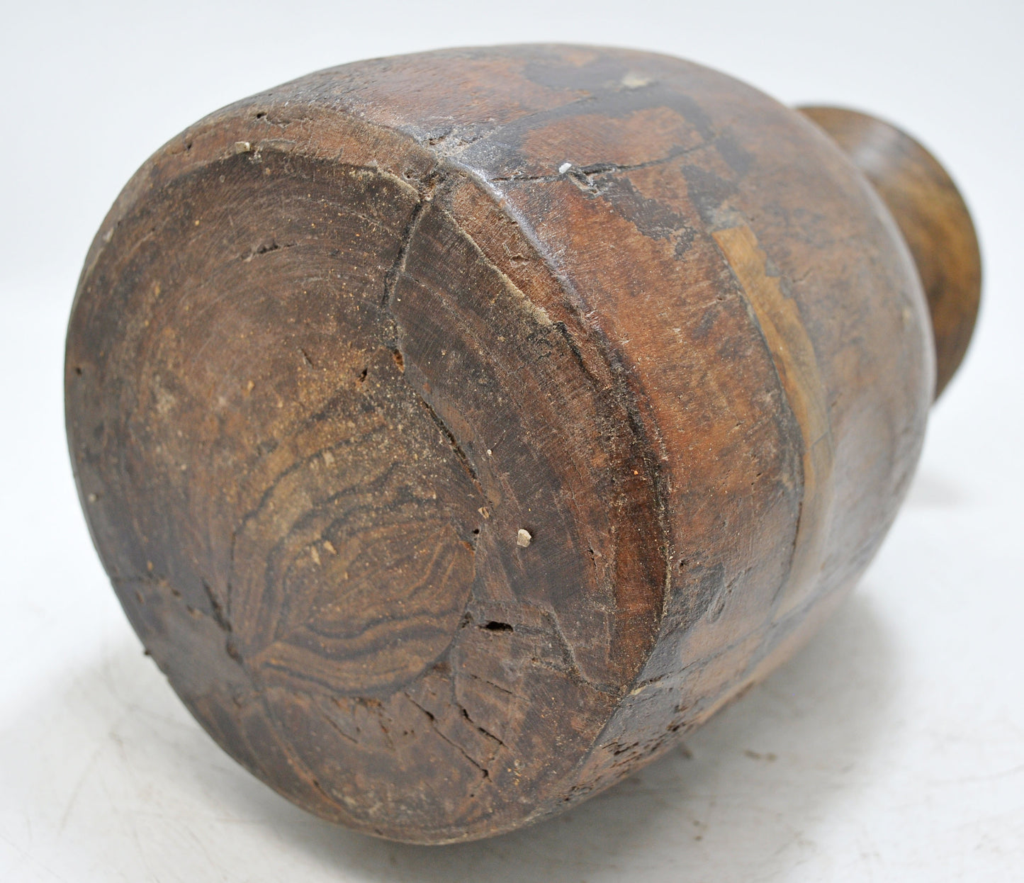 Antique Wooden Himalayan Water Pot Original Old Hand Carved