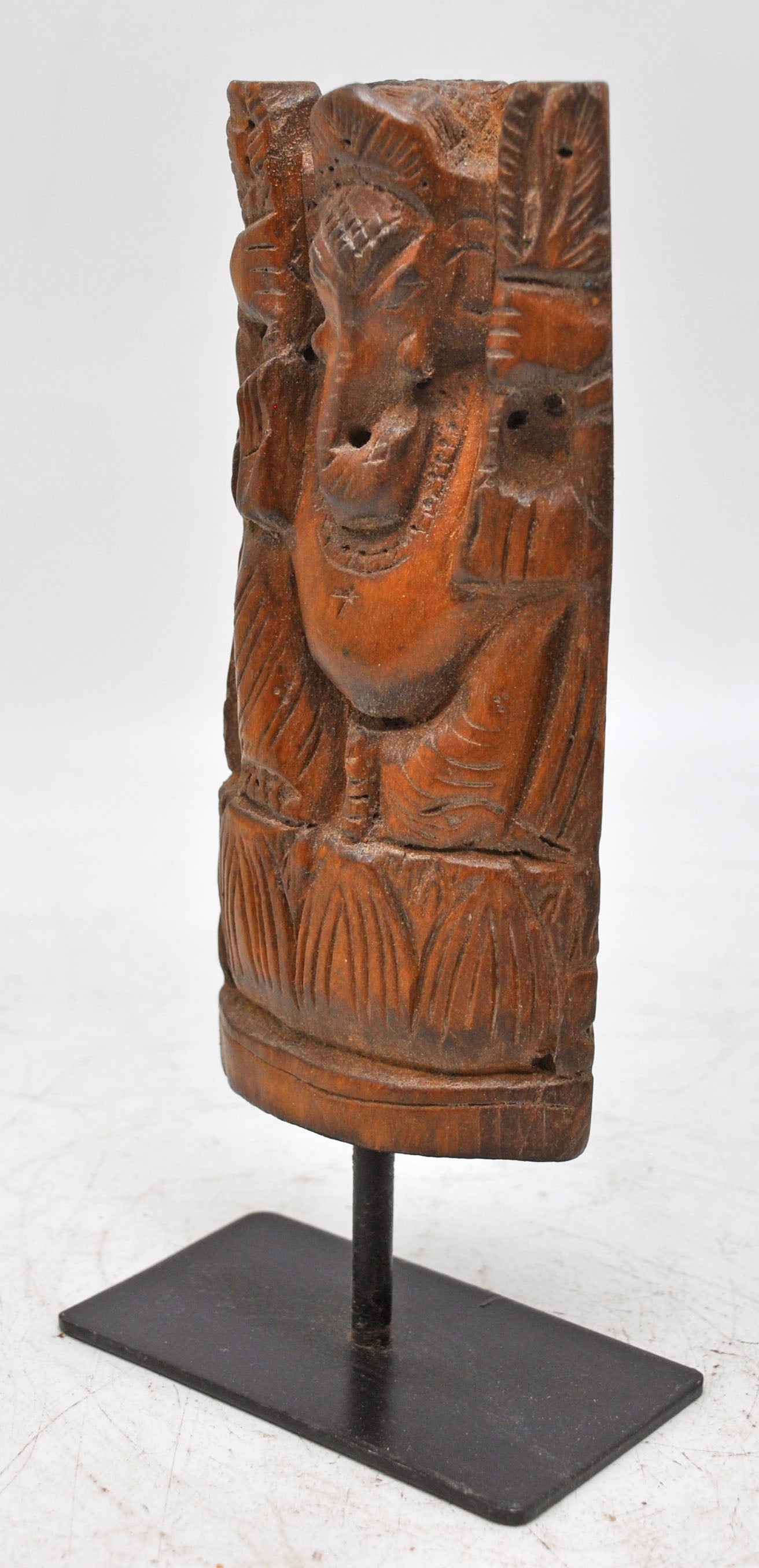 Antique Wooden God Ganesha Idol Figurine Original Old Fine Hand Carved