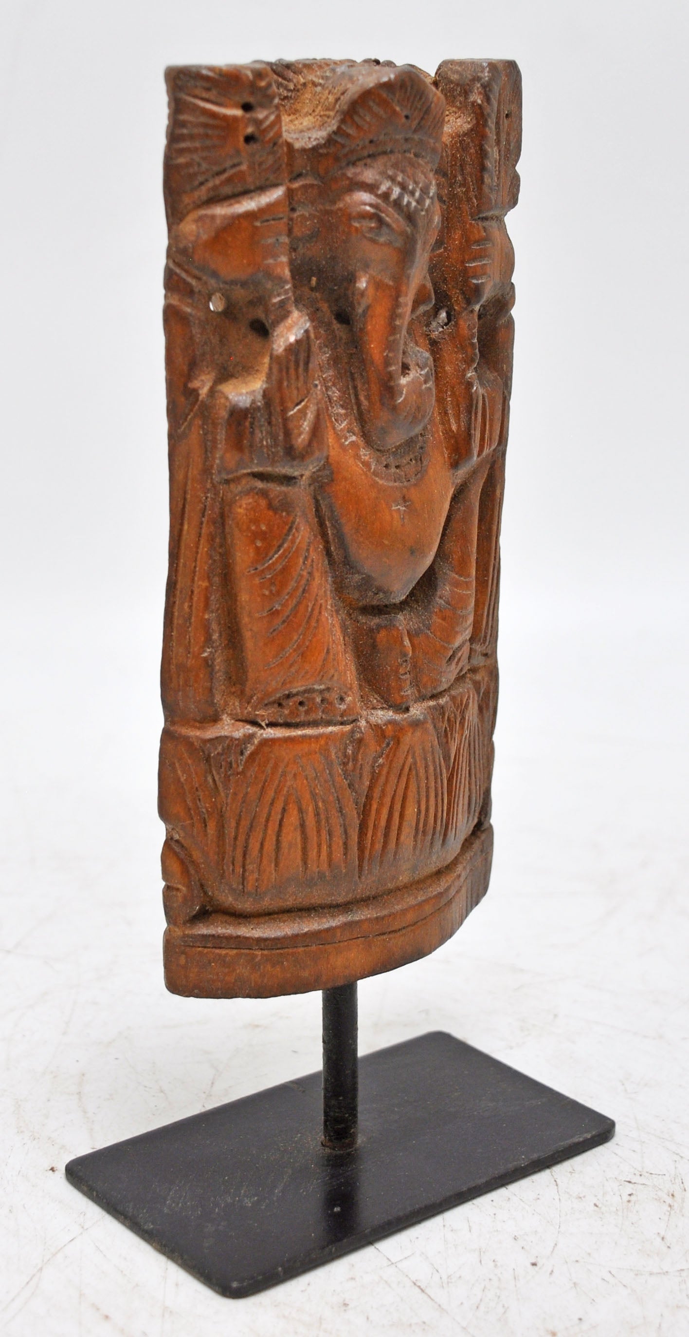 Antique Wooden God Ganesha Idol Figurine Original Old Fine Hand Carved