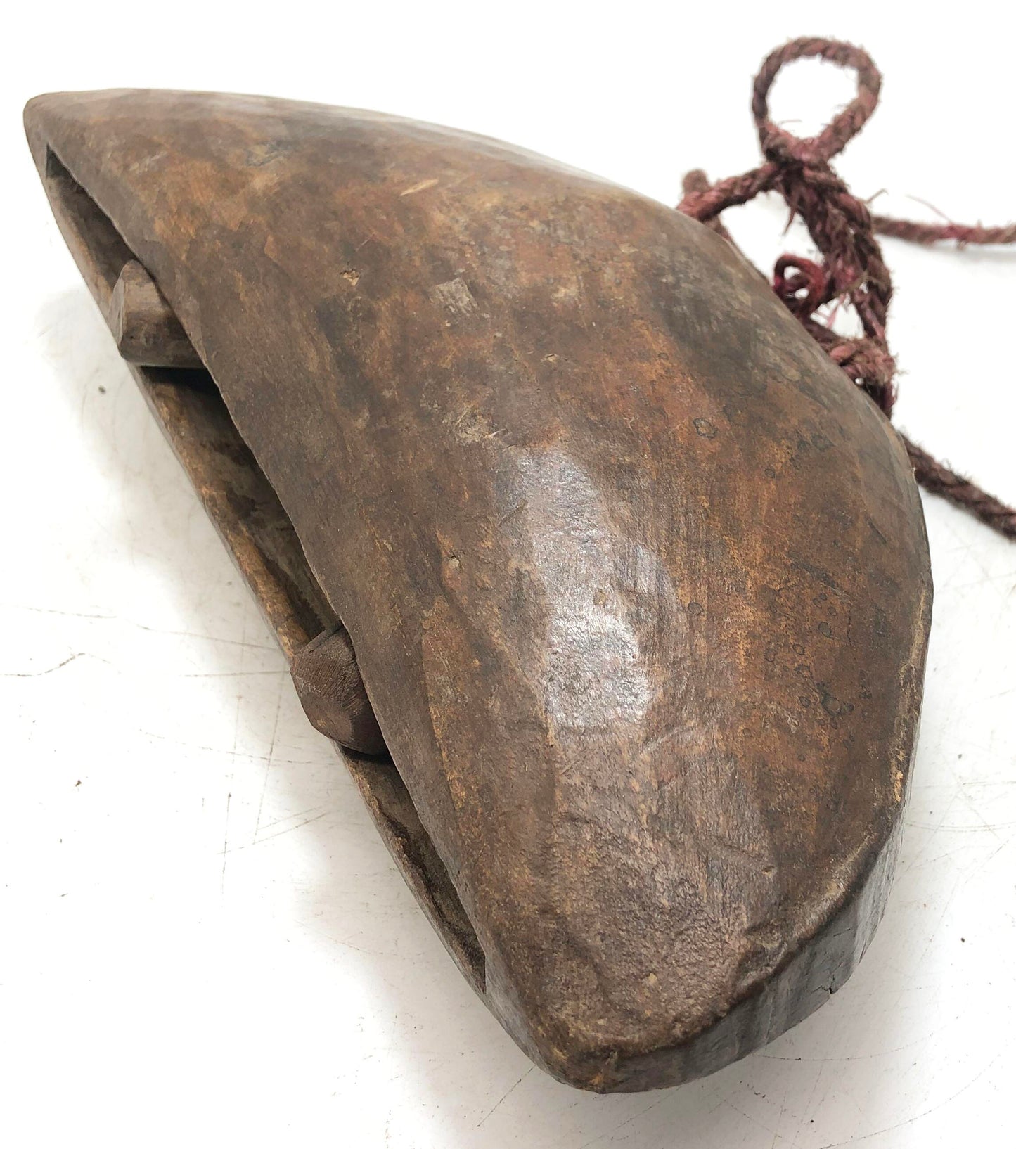 Antique Wooden Animals' Hanging Cow Bell Original Old Hand Carved