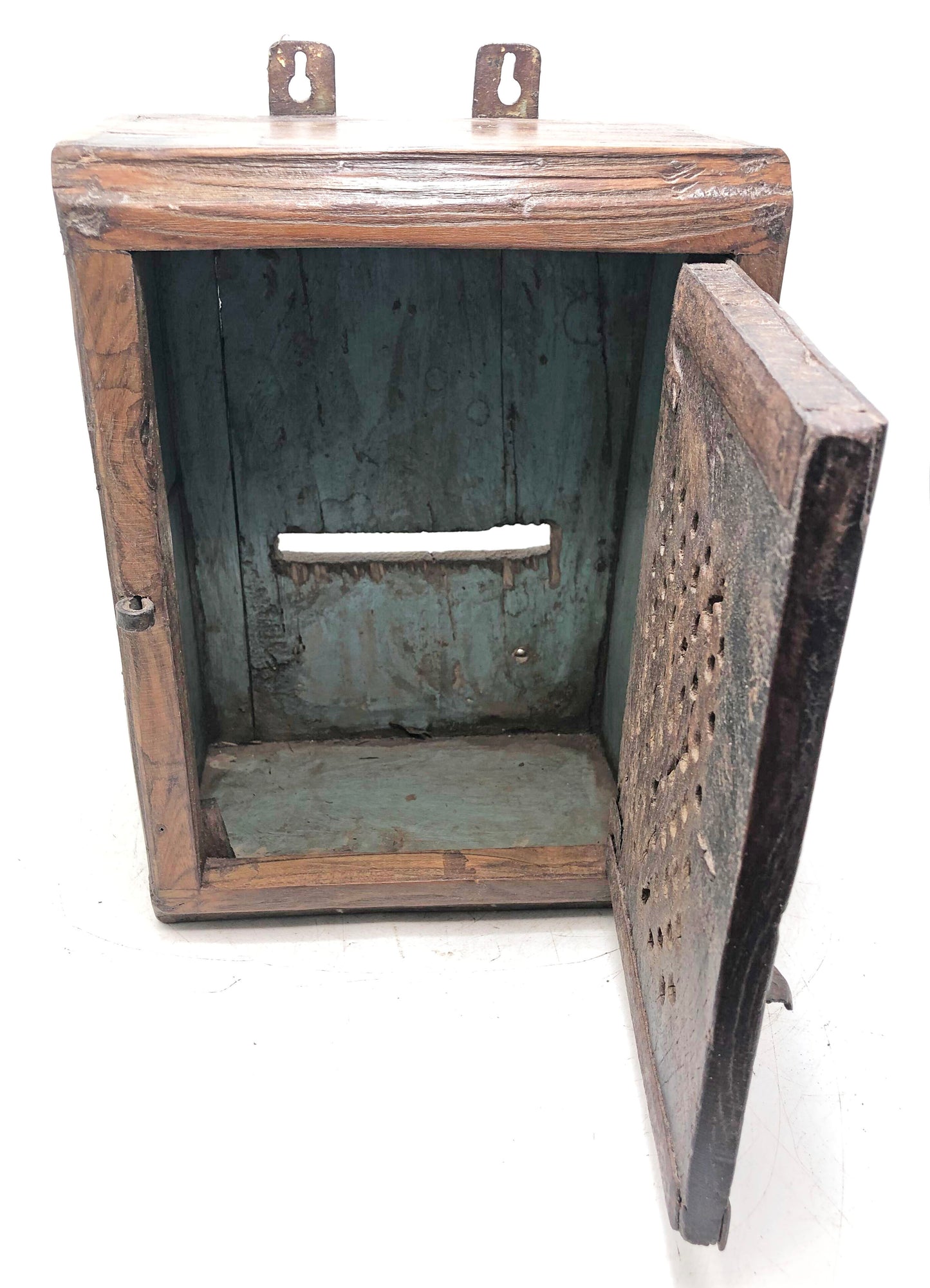 Antique Wooden Wall Hanging Small Cabinet Box Original Old Hand Crafted