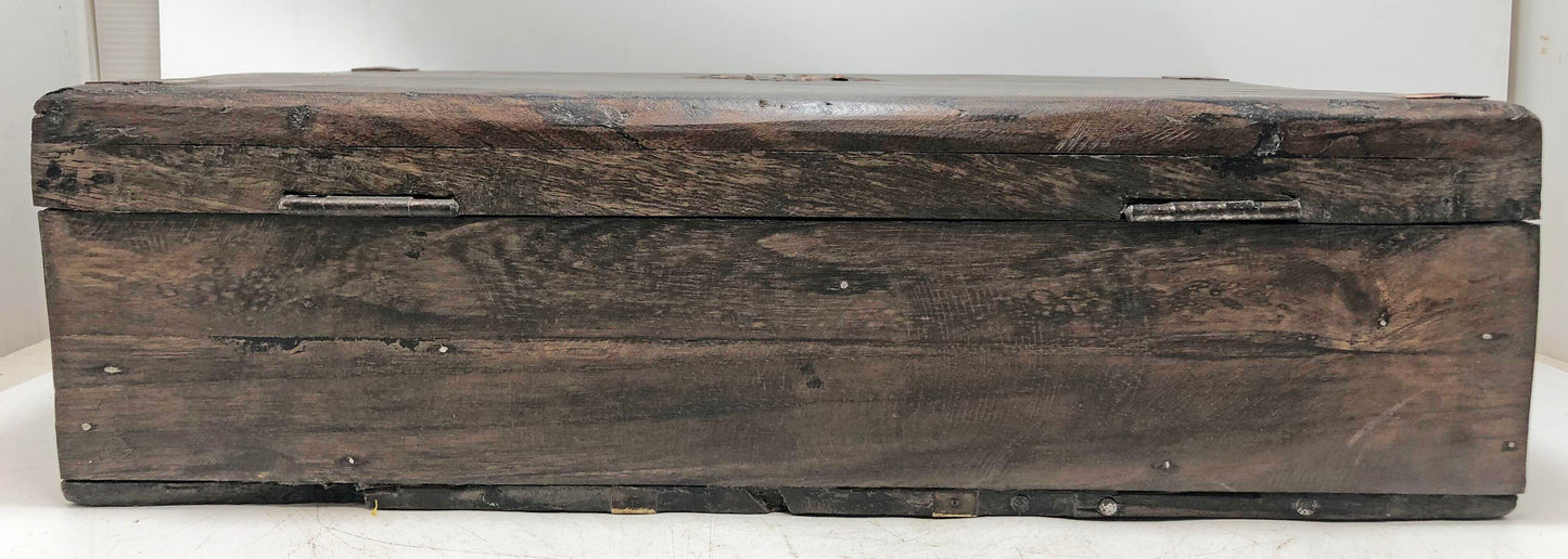 Antique Wooden Merchants' Cash Chest Box Original Old Hand Crafted