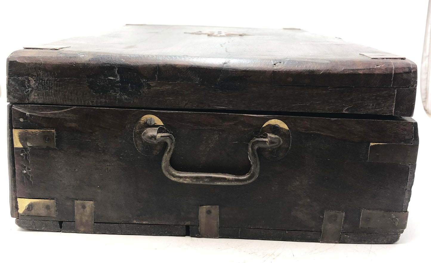 Antique Wooden Merchants' Cash Chest Box Original Old Hand Crafted