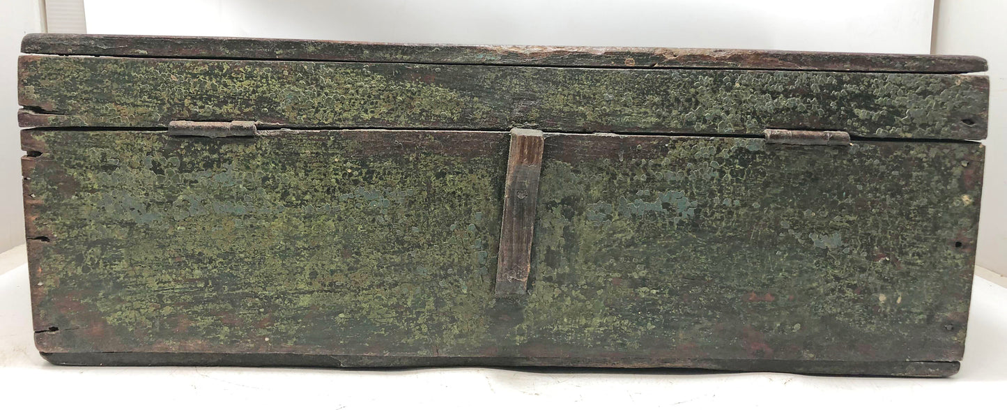 Antique Wooden Merchants' Cash Chest Box Original Old Hand Crafted
