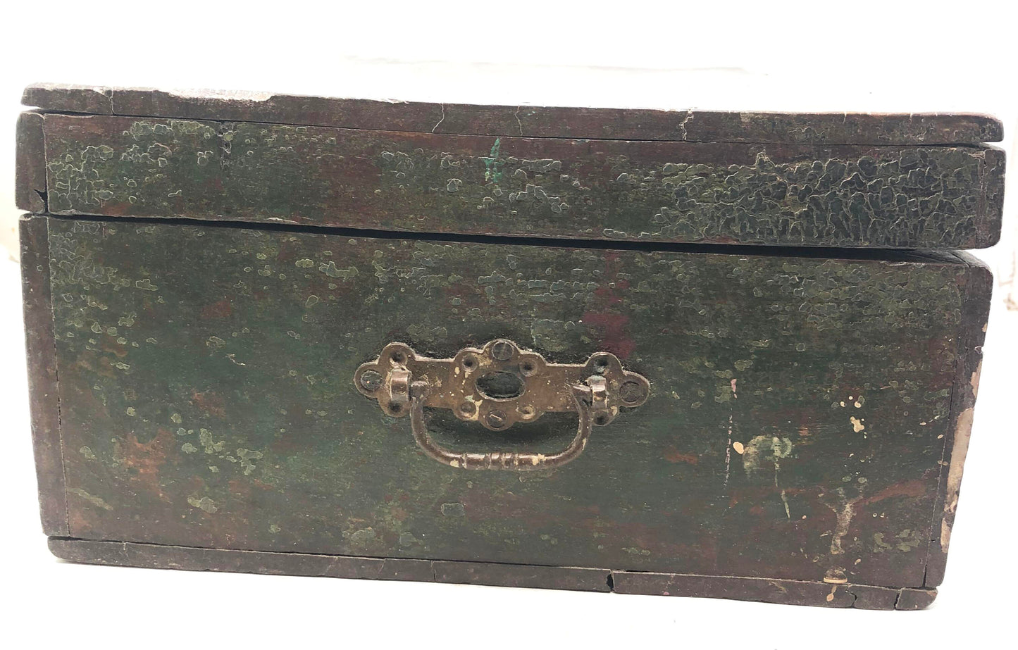 Antique Wooden Merchants' Cash Chest Box Original Old Hand Crafted