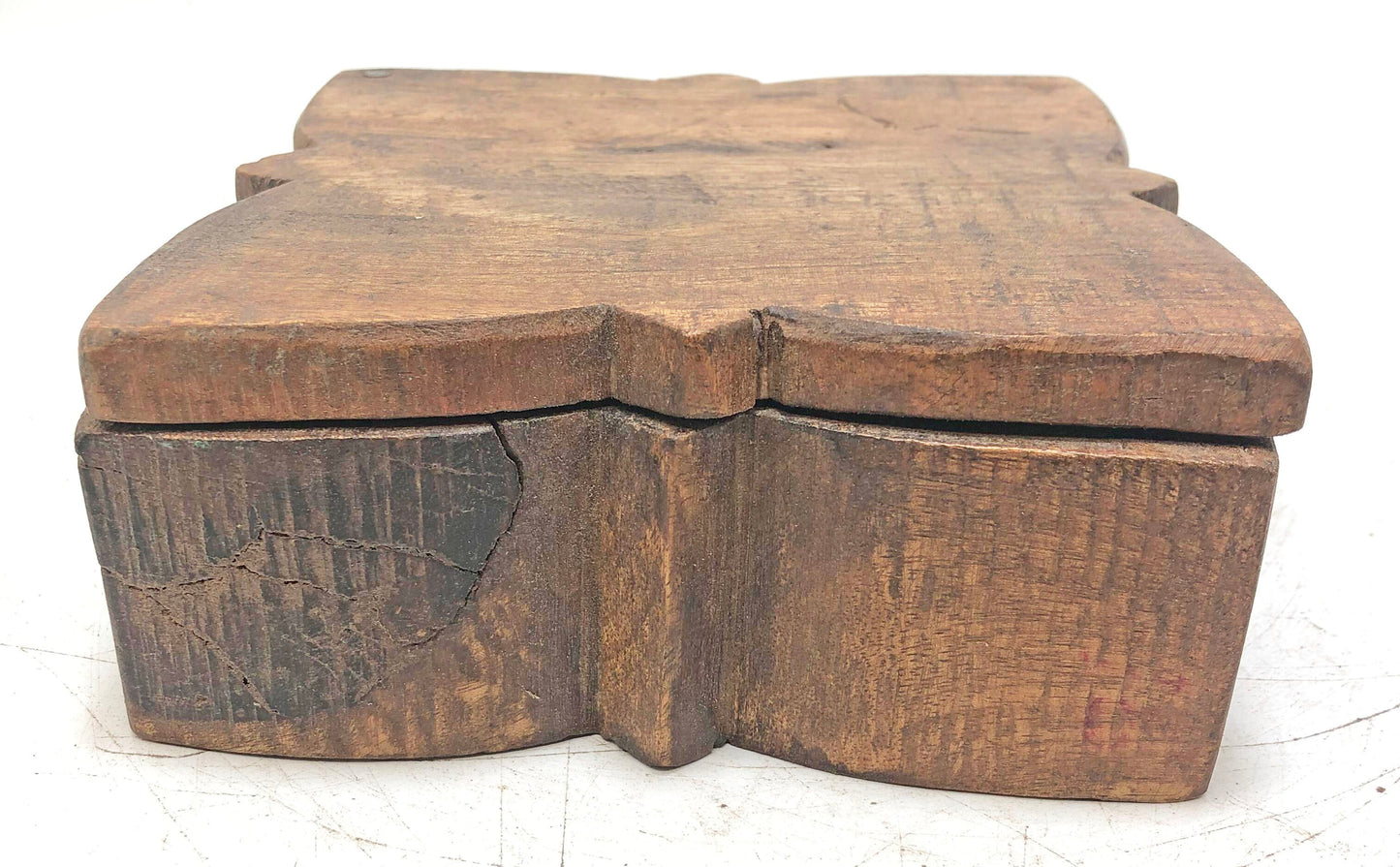 Antique Wooden Kitchenware Spice Box Original Old Hand Carved