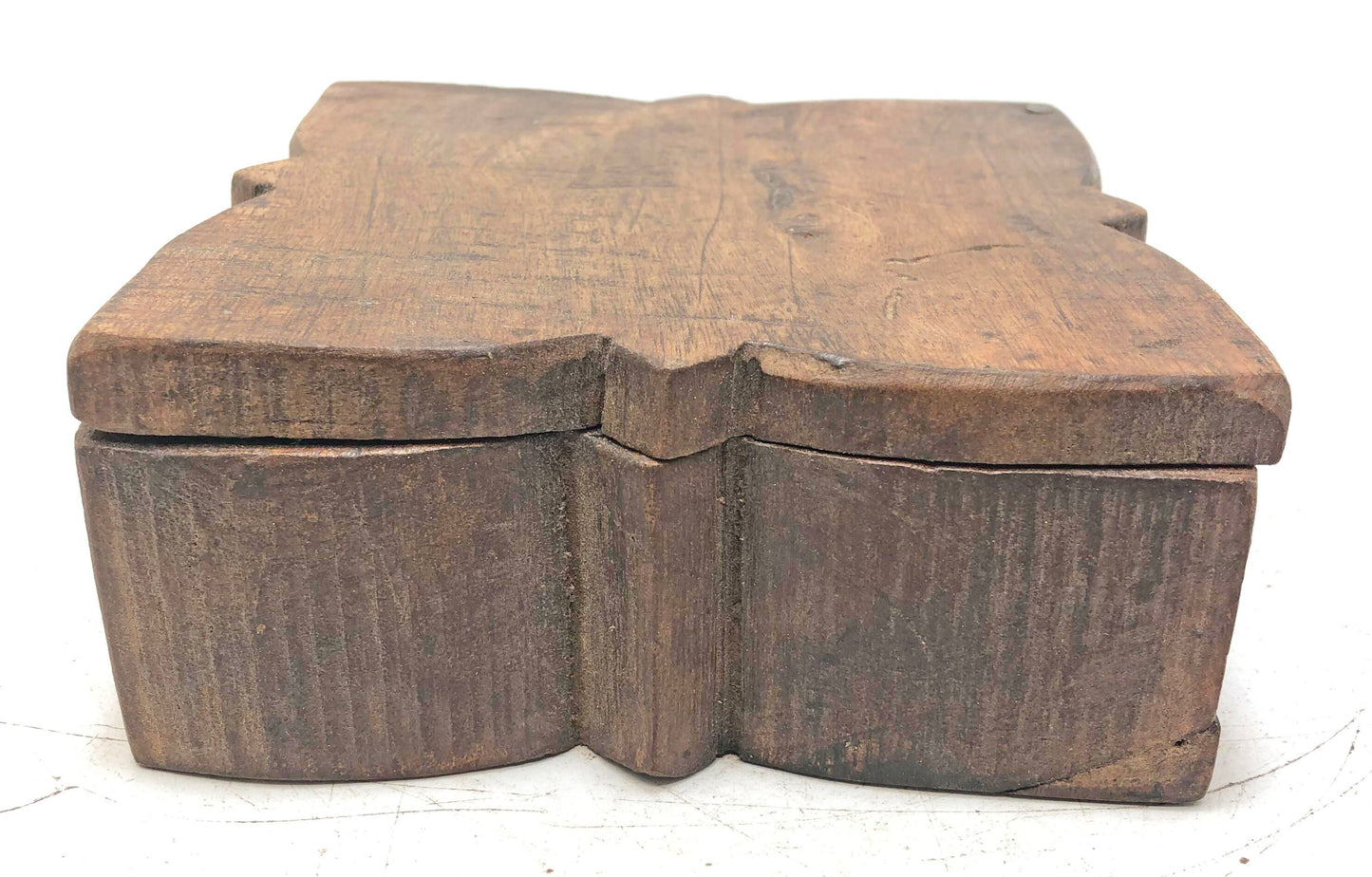 Antique Wooden Kitchenware Spice Box Original Old Hand Carved