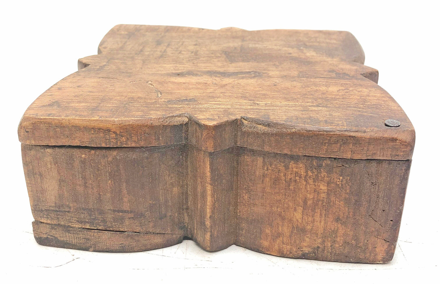 Antique Wooden Kitchenware Spice Box Original Old Hand Carved