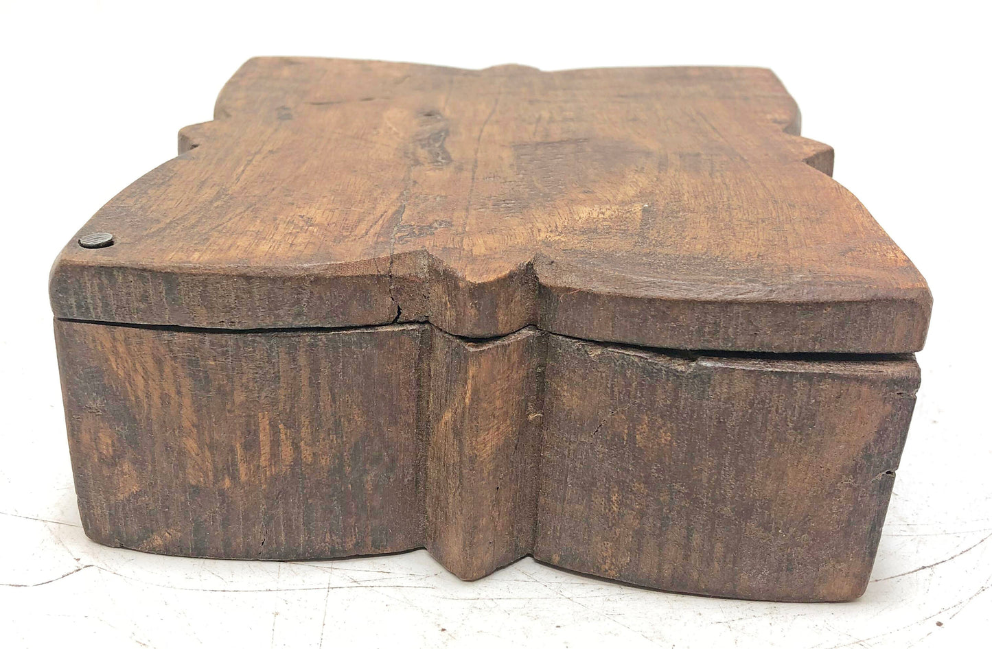 Antique Wooden Kitchenware Spice Box Original Old Hand Carved