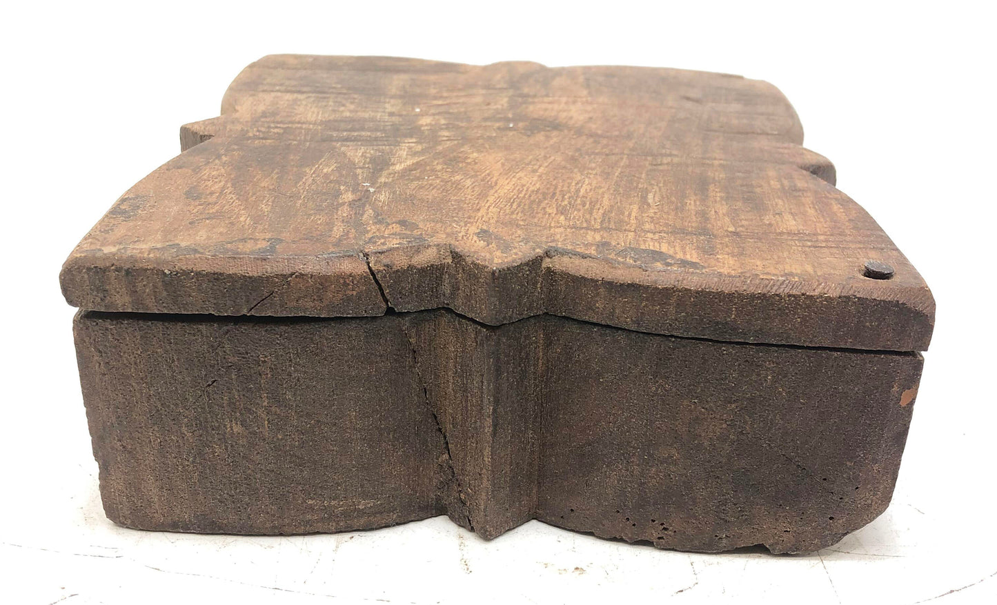 Antique Wooden Kitchenware Spice Box Original Old Hand Carved