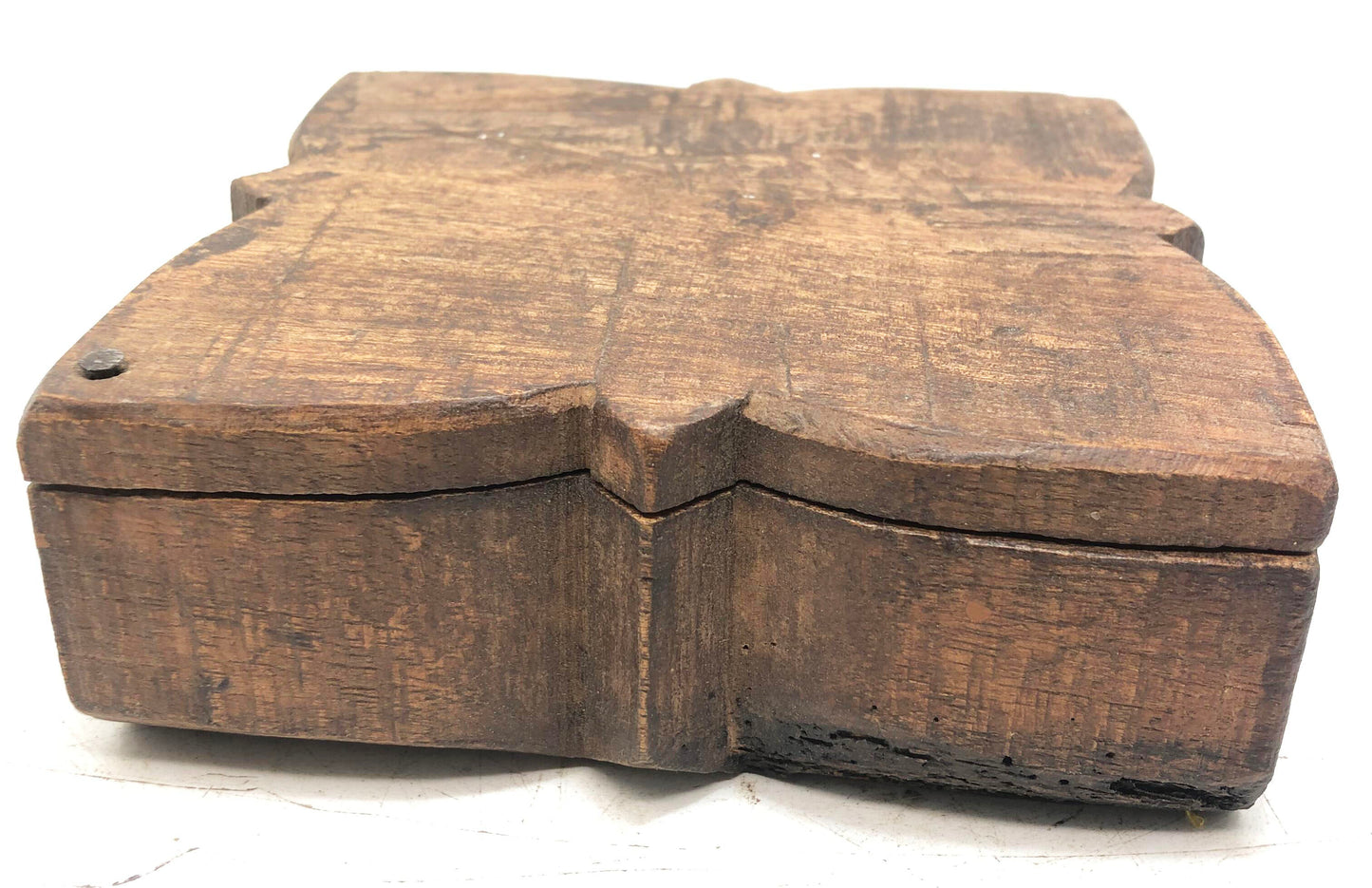 Antique Wooden Kitchenware Spice Box Original Old Hand Carved