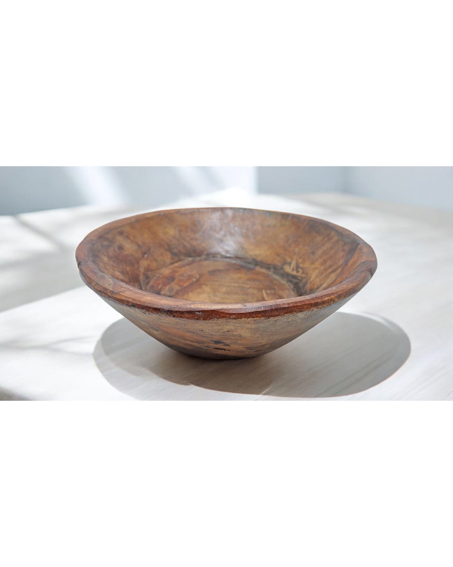 Antique Wooden Dough Kneading Parat Bowl Original Old Hand Carved
