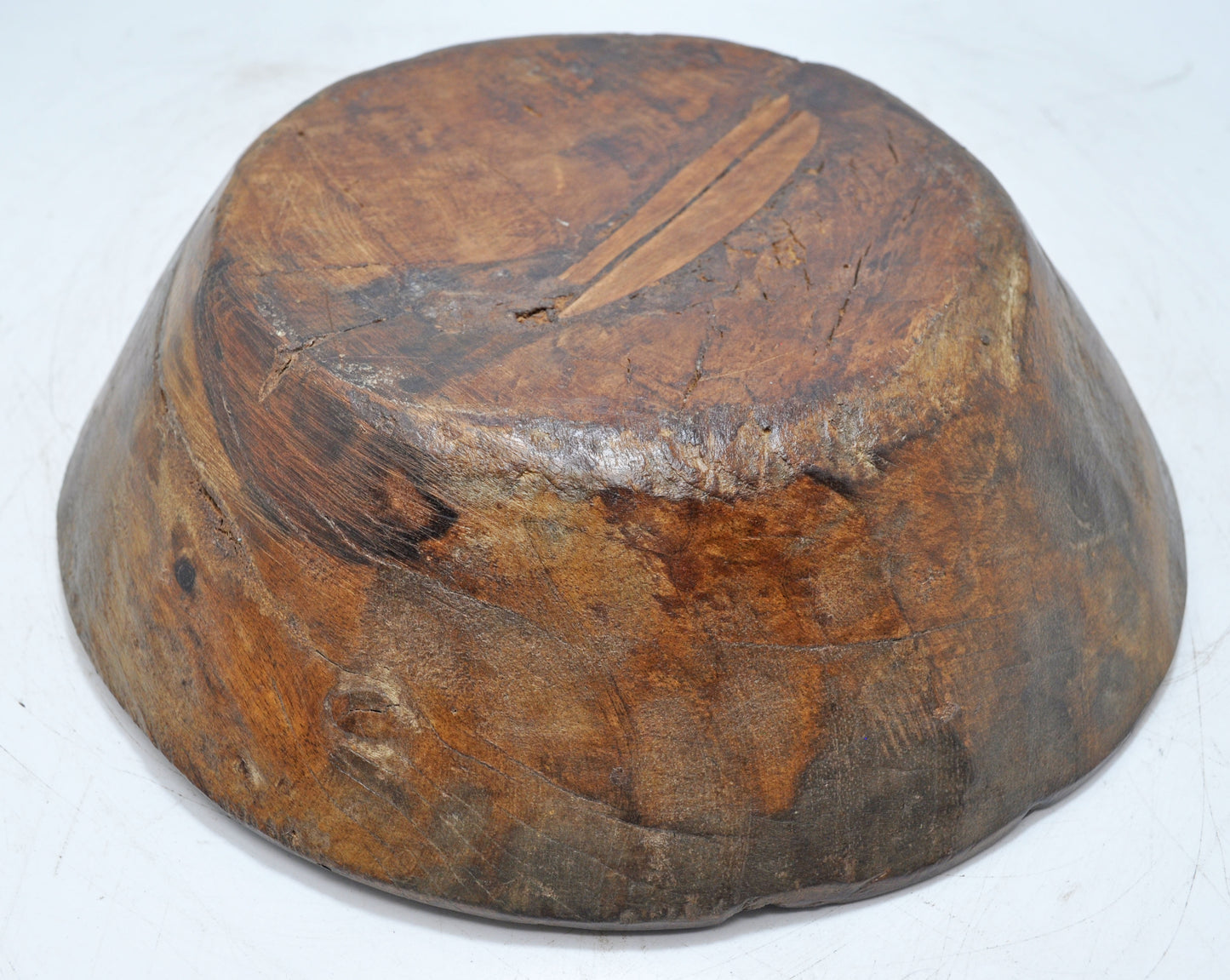Antique Wooden Dough Kneading Parat Bowl Original Old Hand Carved
