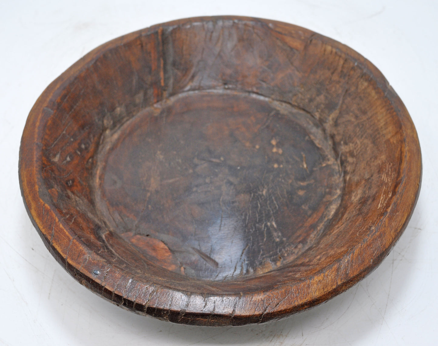 Antique Wooden Dough Kneading Parat Bowl Original Old Hand Carved