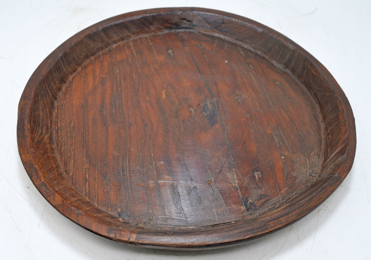 Antique Wooden Dough Kneading Parat Bowl Original Old Hand Carved