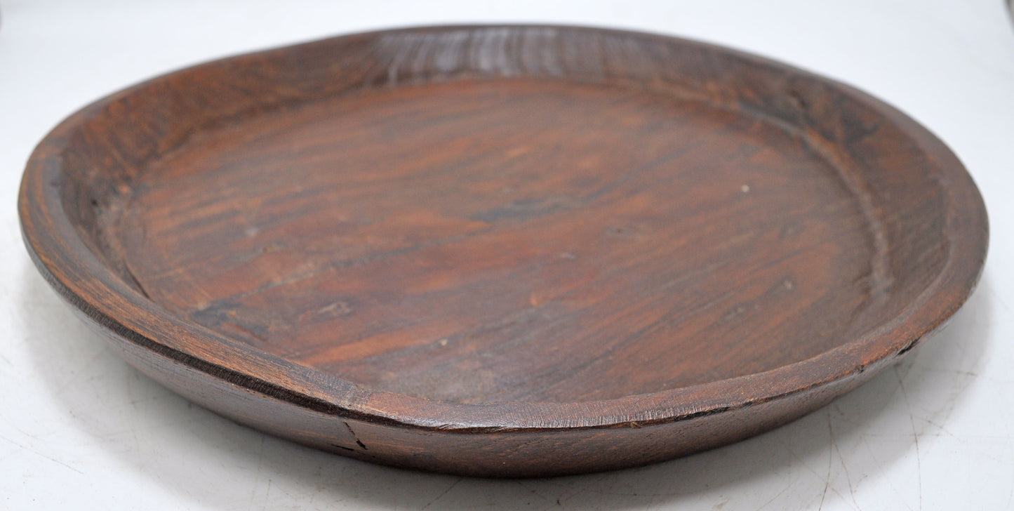 Antique Wooden Dough Kneading Parat Bowl Original Old Hand Carved