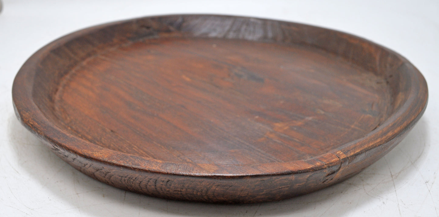 Antique Wooden Dough Kneading Parat Bowl Original Old Hand Carved