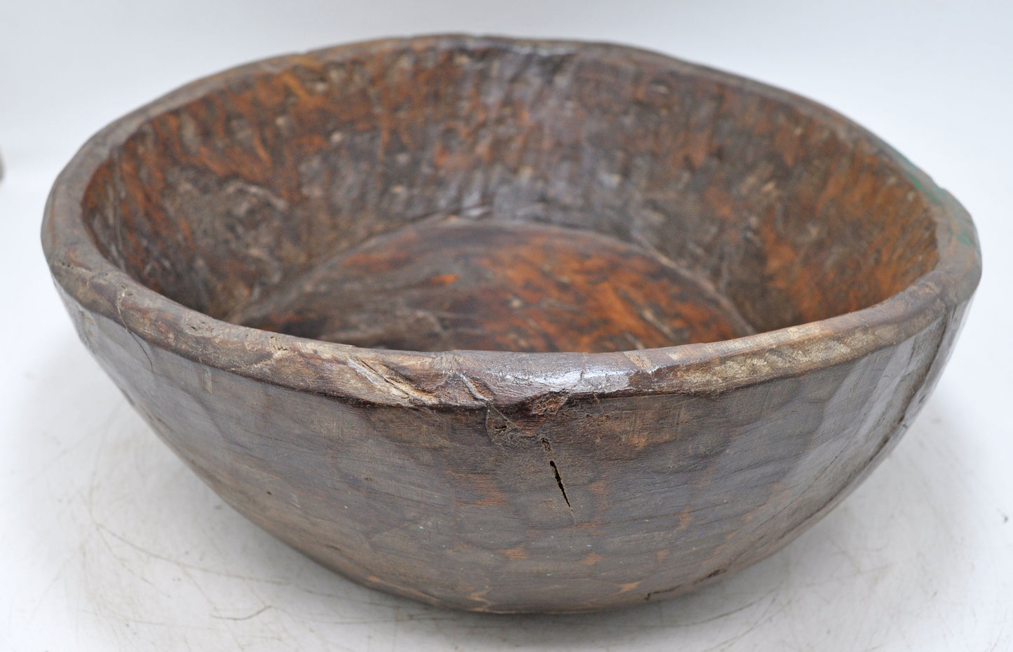 Antique Wooden Dough Kneading Parat Bowl Original Old Hand Carved
