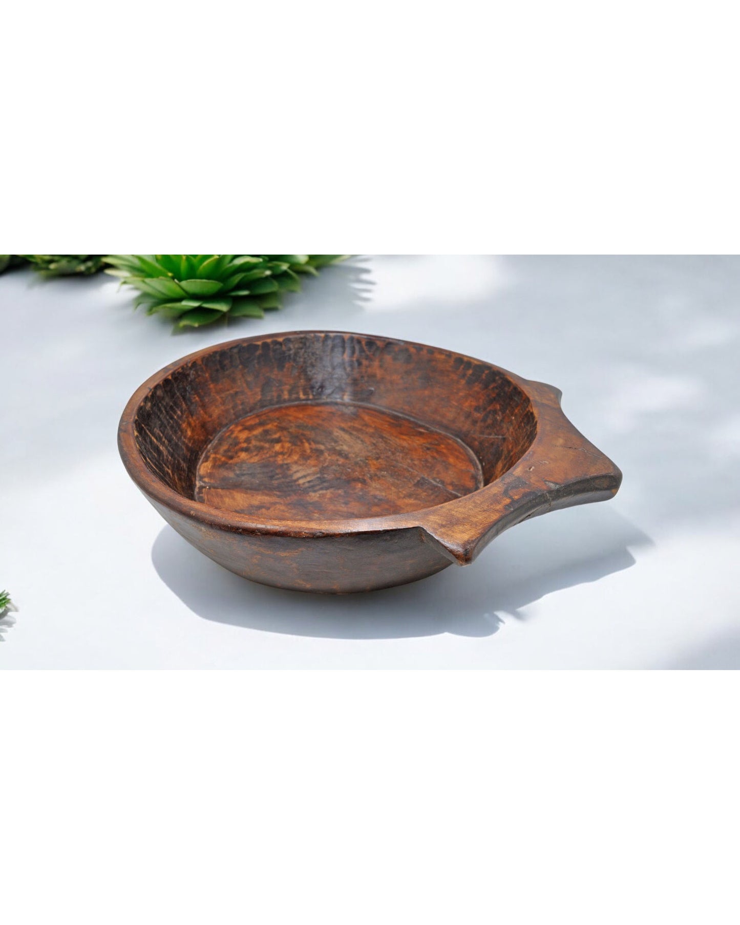 Antique Wooden Dough Kneading Parat Bowl Original Old Hand Carved