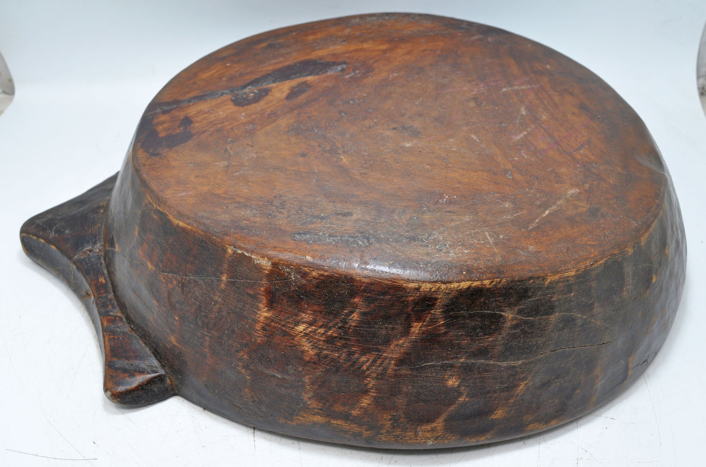 Antique Wooden Dough Kneading Parat Bowl Original Old Hand Carved