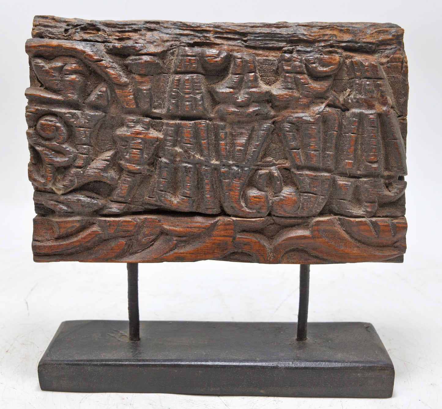 Antique Wooden Floral Carving Panel Plaque Original Old Hand Carved