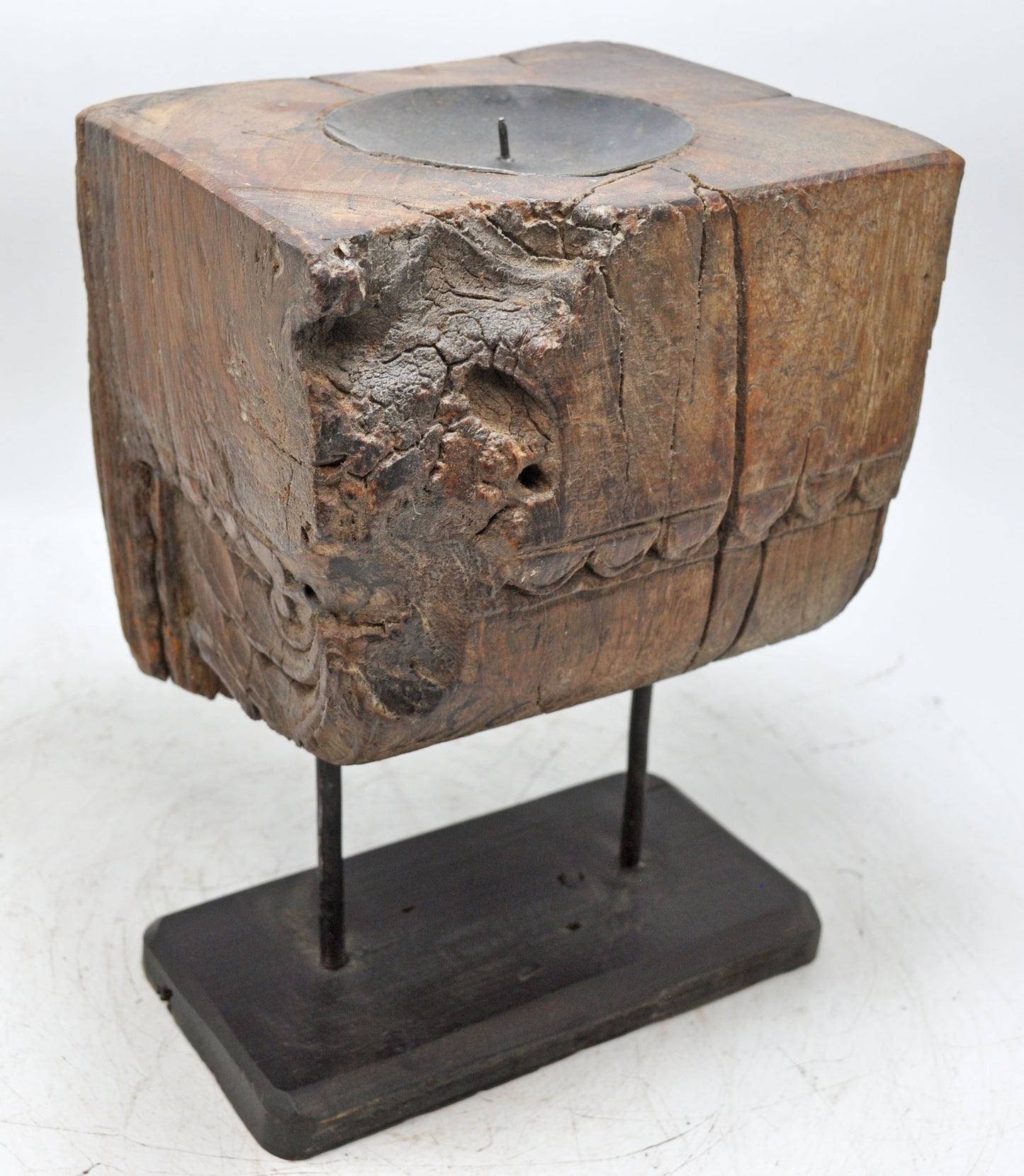 Antique Wooden Architectural Bracket Carving Candle Holder Original Old Fine Carved