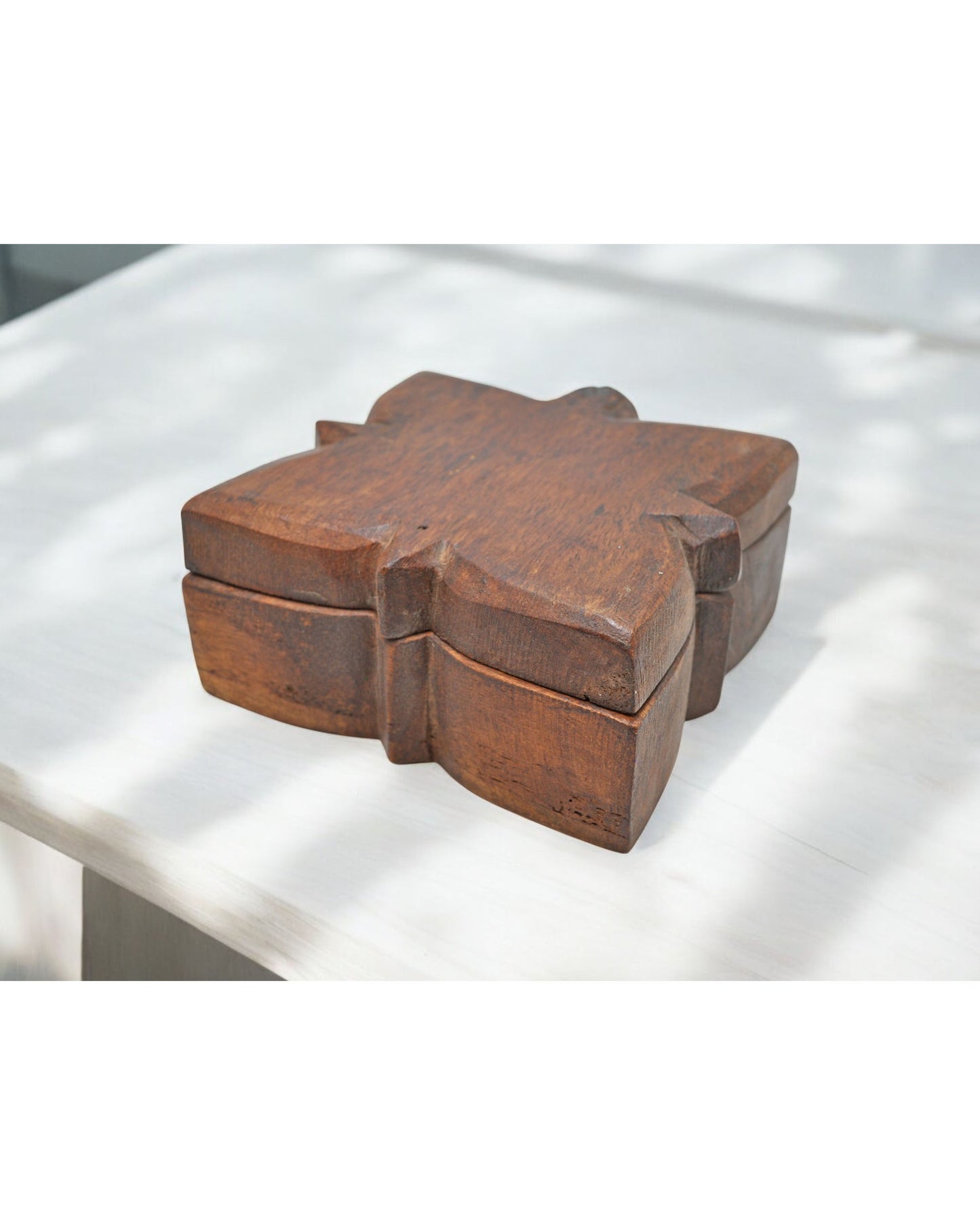 Antique Wooden Kitchenware Spice Box Original Old Hand Carved