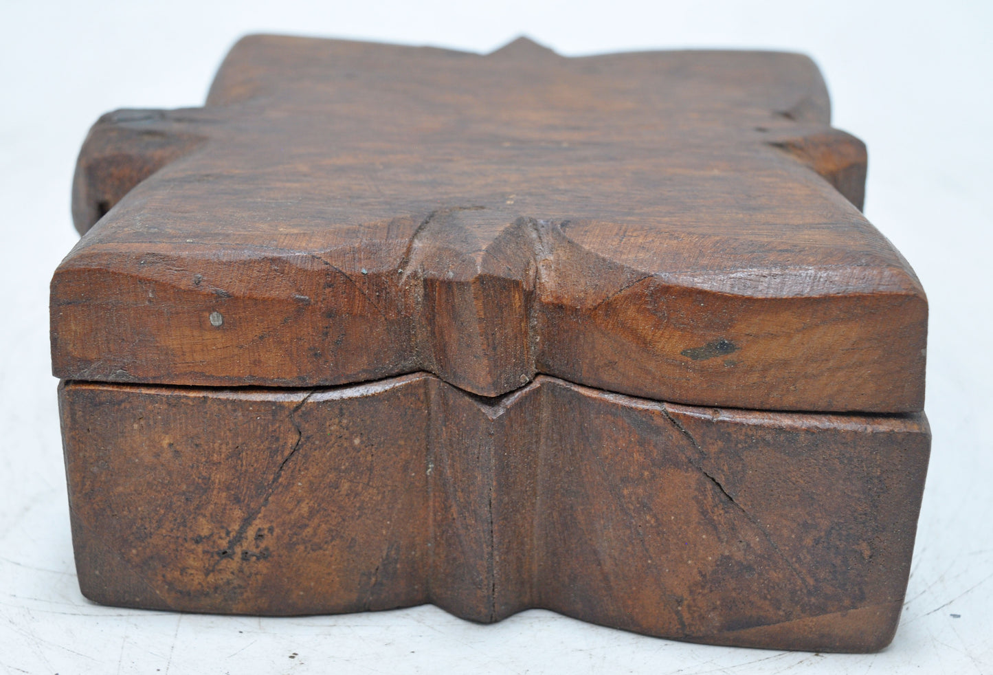 Antique Wooden Kitchenware Spice Box Original Old Hand Carved
