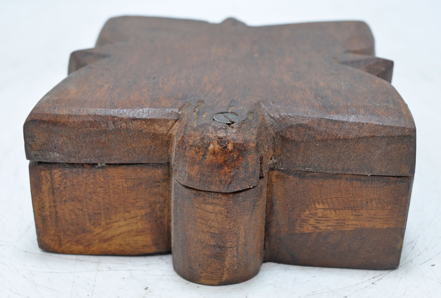 Antique Wooden Kitchenware Spice Box Original Old Hand Carved