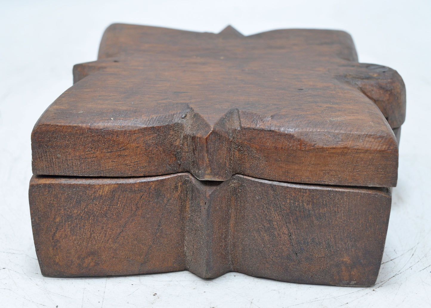 Antique Wooden Kitchenware Spice Box Original Old Hand Carved