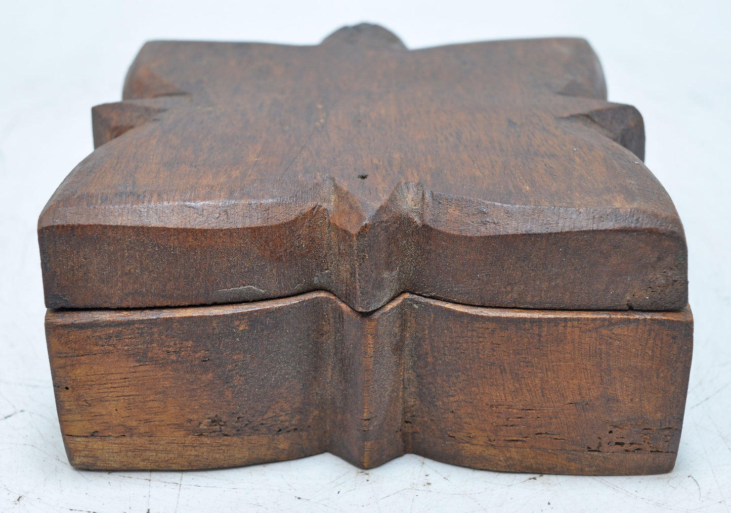 Antique Wooden Kitchenware Spice Box Original Old Hand Carved