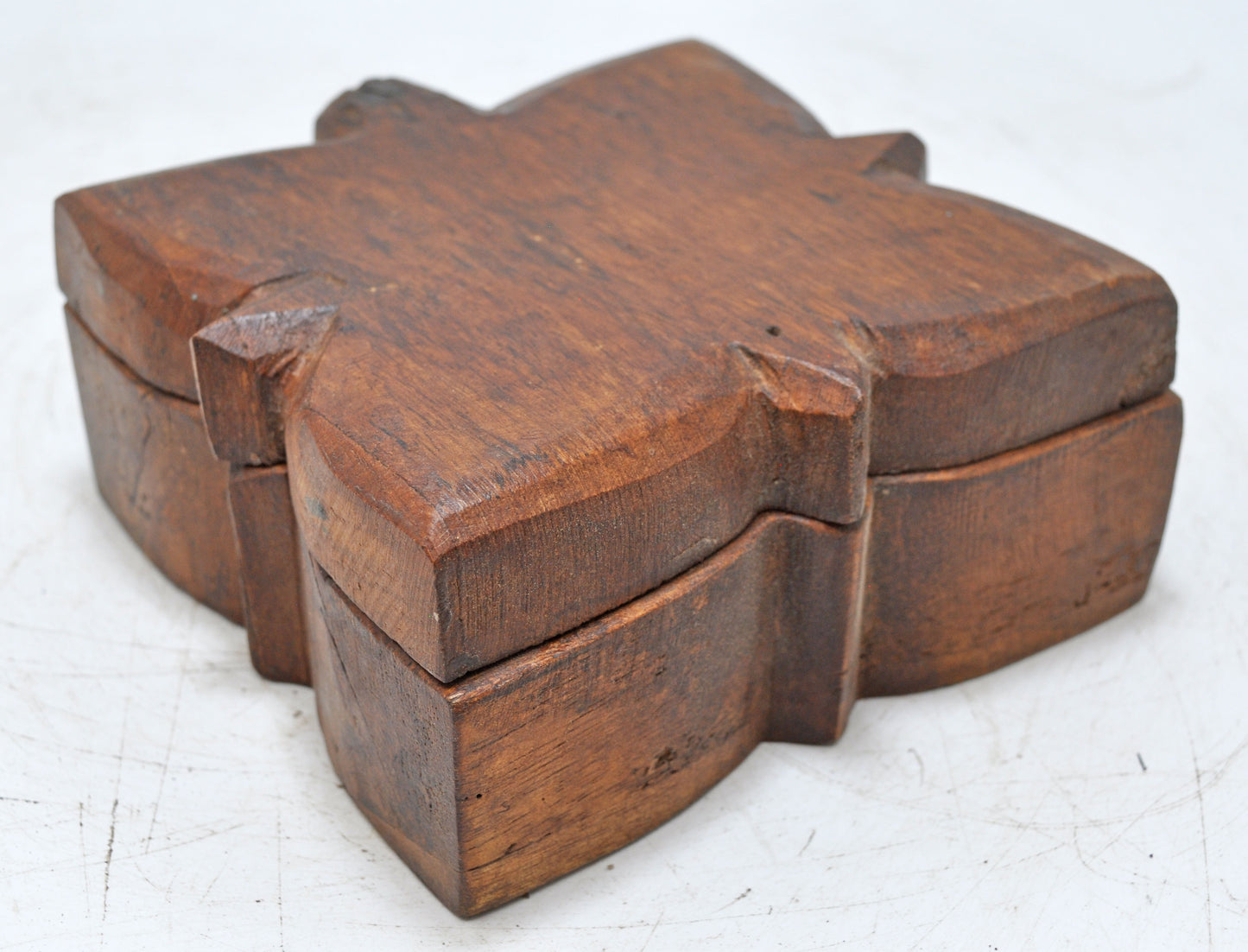 Antique Wooden Kitchenware Spice Box Original Old Hand Carved