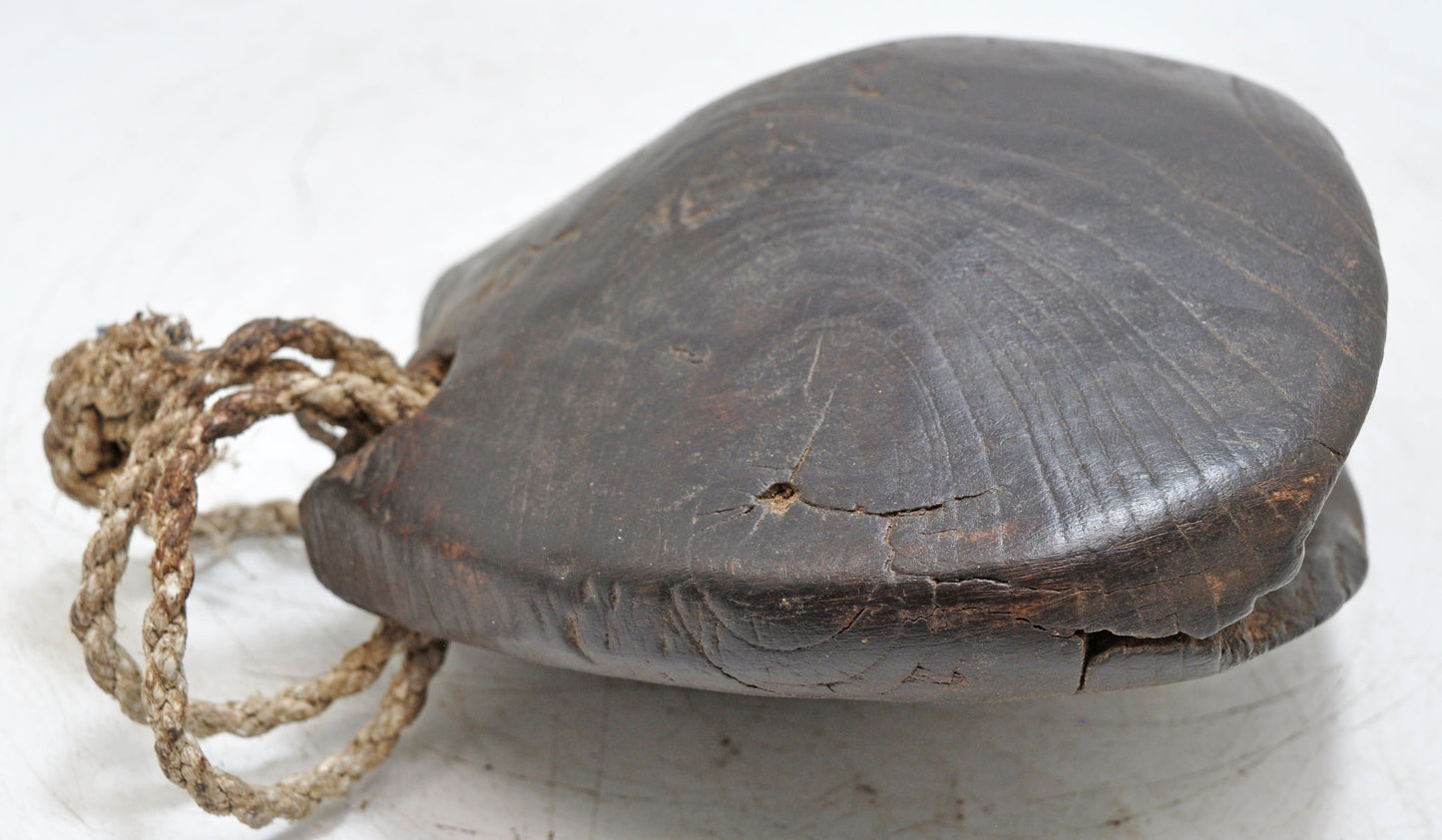 Antique Wooden Animals Cow Bell Original Old Hand Carved