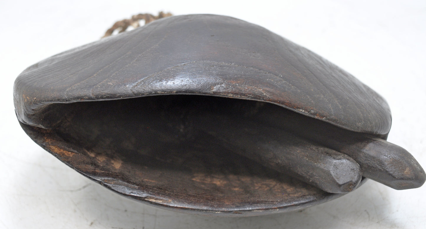 Antique Wooden Animals Cow Bell Original Old Hand Carved