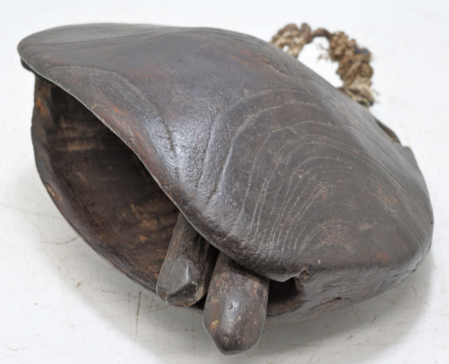 Antique Wooden Animals Cow Bell Original Old Hand Carved