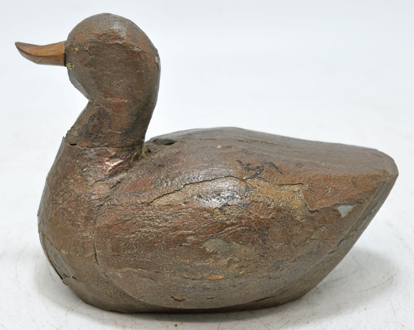 Vintage Wooden Duck Bird Figurine Original Old Hand Carved