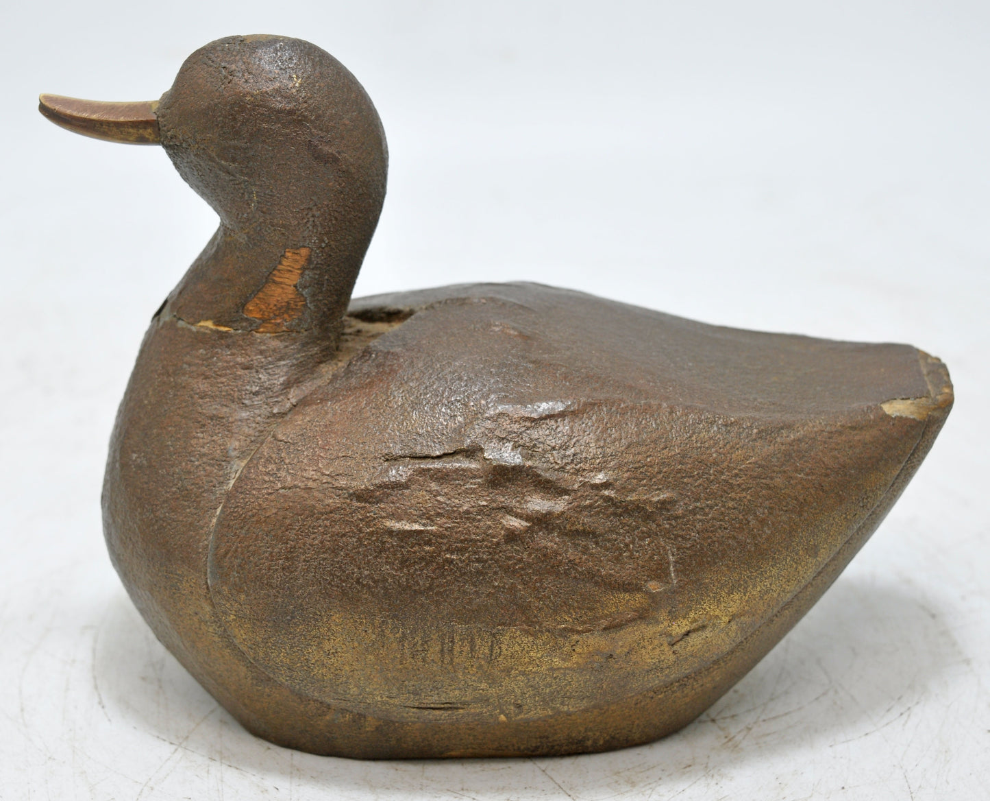 Vintage Wooden Duck Bird Figurine Original Old Hand Carved