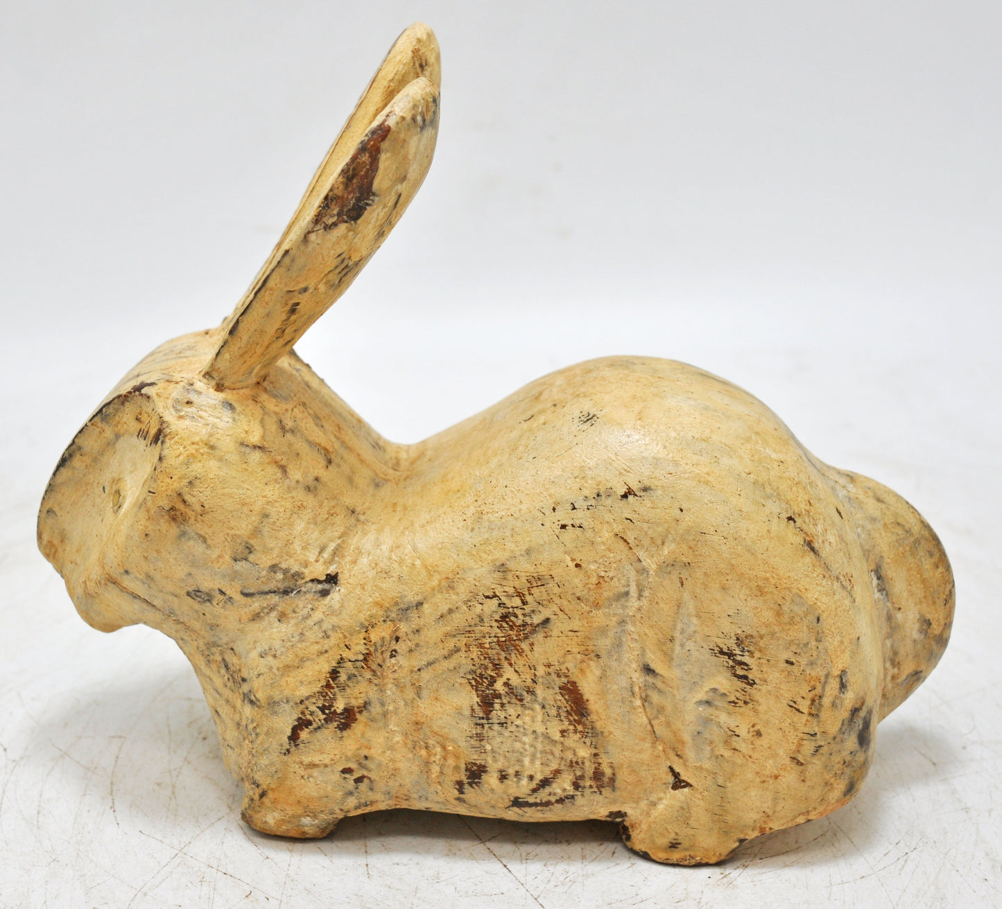Vintage Wooden Rabbit Figurine Original Old Hand Carved