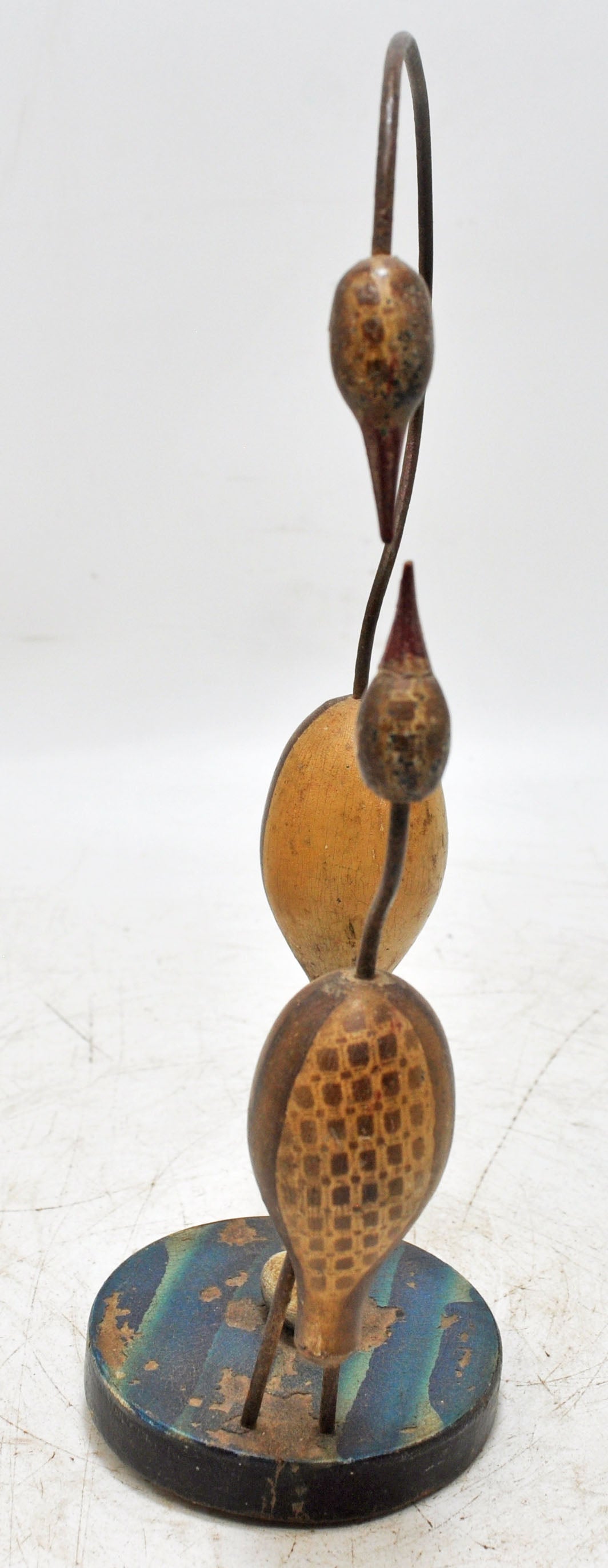 Vintage Wooden 2 Cranes Bird Figurine Original Old Hand Crafted