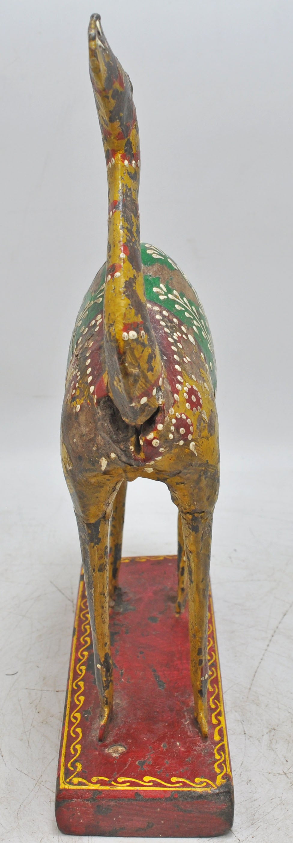 Vintage Wooden Camel Figurine Original Old Hand Carved Painted