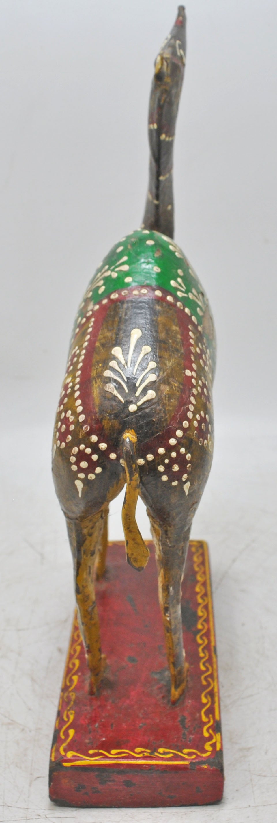 Vintage Wooden Camel Figurine Original Old Hand Carved Painted