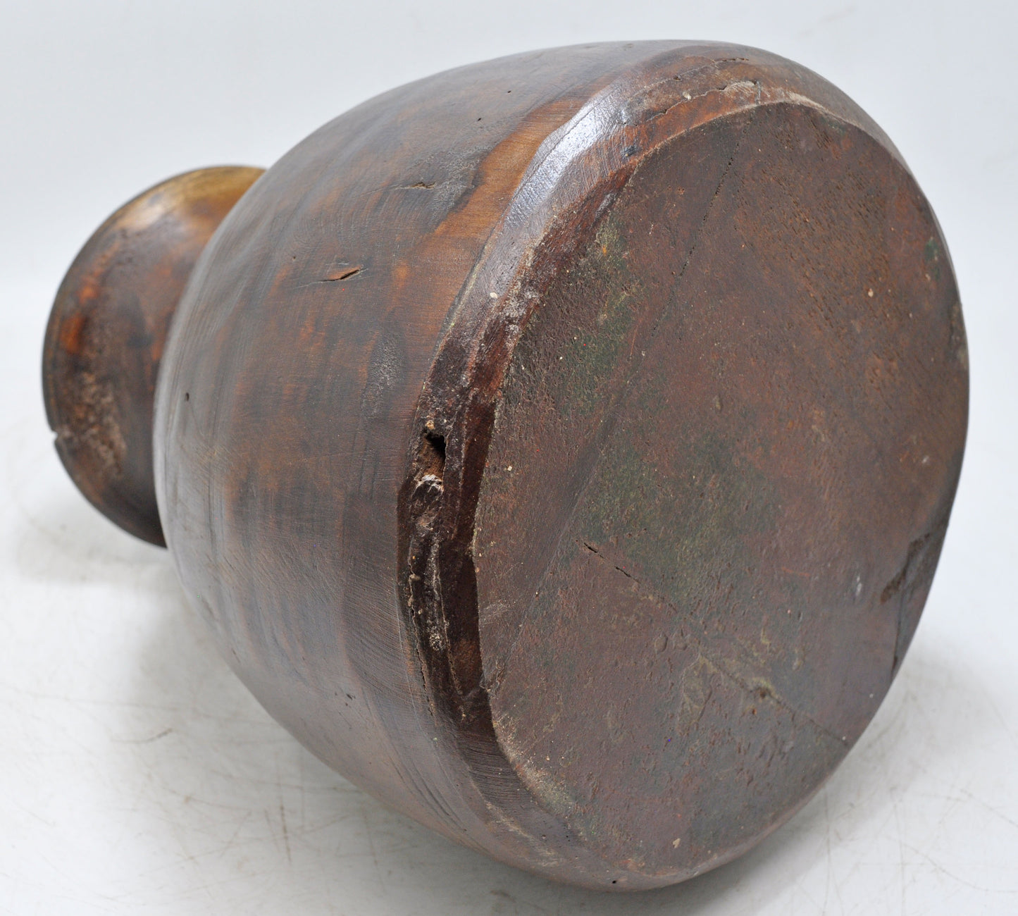 Antique Wooden Himalayan Water Pot Matka Original Old Hand Carved