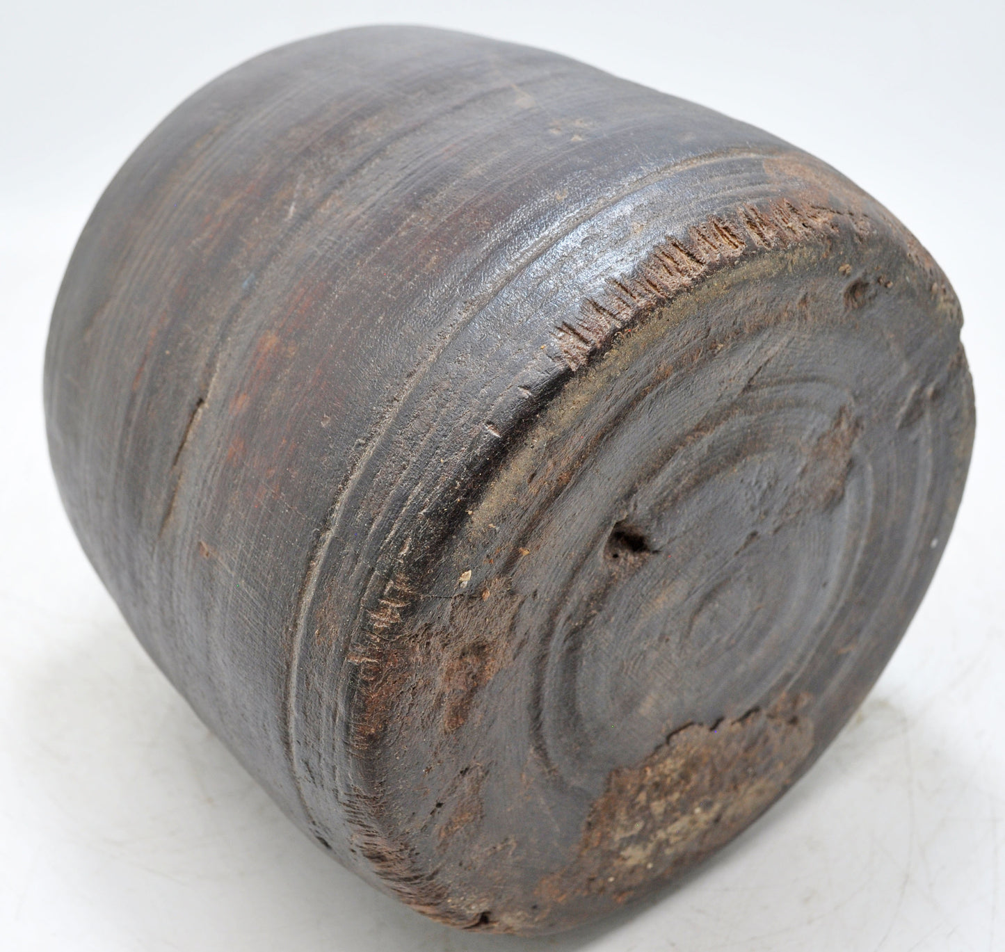 Antique Wooden Himalayan Water Pot Matka Original Old Hand Carved