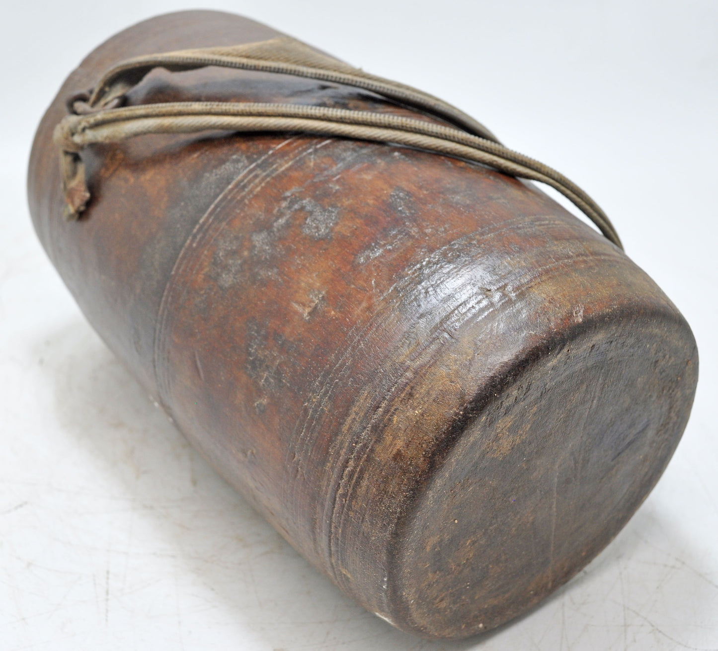 Antique Wooden Himalayan Water Pot Matka Original Old Hand Carved