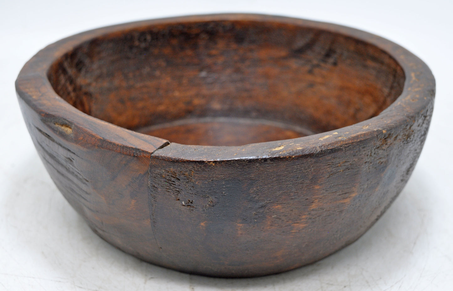 Antique Wooden Dough Kneading Parat Bowl Original Old Hand Carved